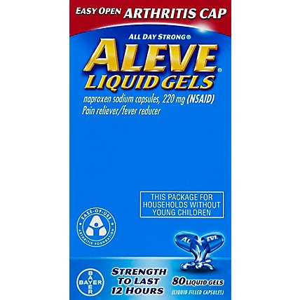 Aleve Naproxen Sodium Tablets 220mg Pain Reliever Fever Reducer - 80 Count - Image 2