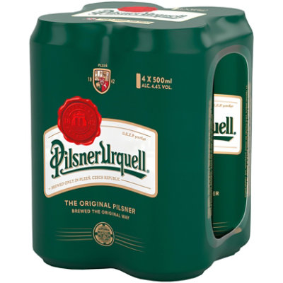 Pilsner Urquell Bohemian Pilsner Beer 4.4% ABV Cans - 4-500 Ml - Image 2