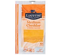 Lucerne Cheese Slices Medium Cheddar - 10 Count
