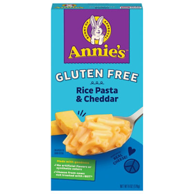 Annie's Gluten Free Rice Pasta and Cheddar, Made with Real Cheese, 6 oz