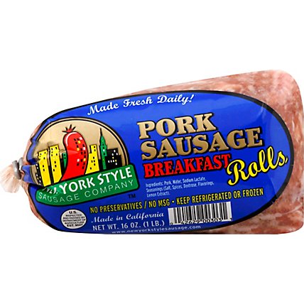 New York Style Sausage Company Pork Sausage Rolls Breakfast - 16 Oz - Image 2