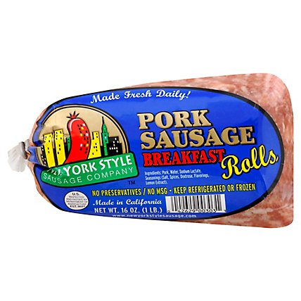 New York Style Sausage Company Pork Sausage Rolls Breakfast - 16 Oz - Image 1