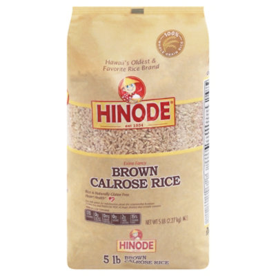 Hinode Rice Brown Calrose Medium Grain Extra Fancy - 5 Lb