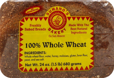 Sumanos Bakery 100% Whole Wheat - 24 Oz - Image 2