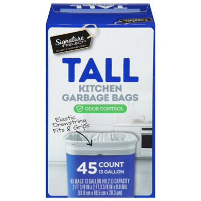 Signature SELECT Tall Kitchen Bags With Drawstring 13 Gallon - 85 Count -  Safeway