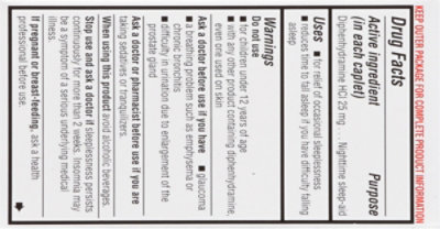 Signature Select/Care Nighttime Sleep Aid Diphenhydramine HCl 25mg Caplet - 100 Count - Image 5