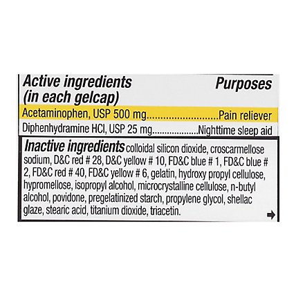 Signature Care Pain Relief PM Gelcap Acetaminophen 500mg Rapid Release Aspirin Free - 80 Count - Image 4