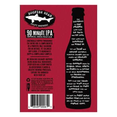 Dogfish Head Beer India Pale Ale 90 Minute IPA Bottles - 4-12 Fl. Oz. - Image 3
