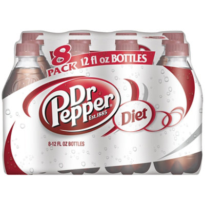 Dr Pepper Diet Soda Bottles - 8-12 Fl. Oz. - Image 1