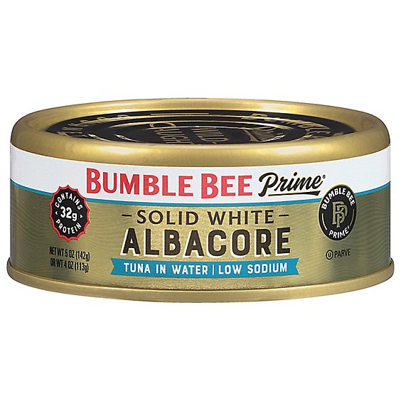 Bumble Bee Prime Fillet Tuna Albacore Solid White Very Low Sodium in Water - 5 Oz