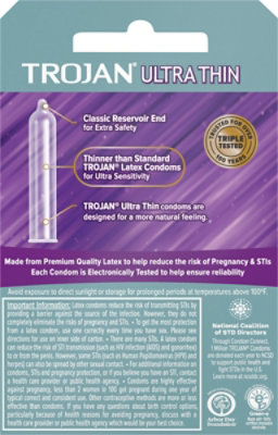 Trojan Ultra Thin Lubricated Condoms - 6-3 Count - Image 4