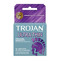 Trojan Ultra Thin Lubricated Condoms Pack - 3 Count - Image 1