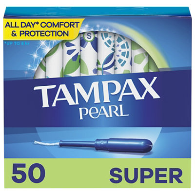 Tampax Pearl Tampons Super Absorbency - 50 Count - Image 1