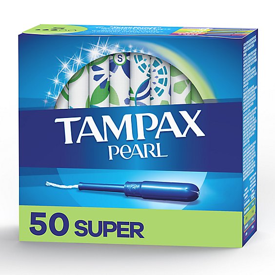 Tampax Pearl Tampons Super Absorbency - 50 Count