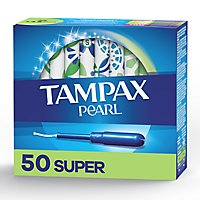 Tampax Pearl Tampons Super Absorbency - 50 Count - Image 1