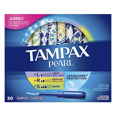 tampax tampons unscented multipack absorbency count leakguard