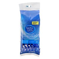 Signature Care Razor Disposable Twin Blade Plus With Lubricating Strip - 12 Count - Image 4