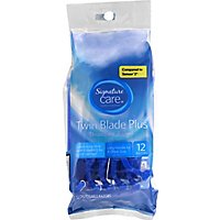 Signature Care Razor Disposable Twin Blade Plus With Lubricating Strip - 12 Count - Image 2