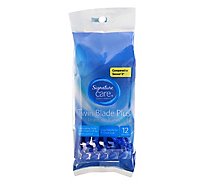 Signature Care Razor Disposable Twin Blade Plus With Lubricating Strip - 12 Count