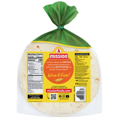 Mission Soft & Fluffy Homestyle Flour Tortillas Fajita Size - 10 Count - Image 2