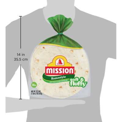 Mission Soft & Fluffy Homestyle Flour Tortillas Fajita Size - 10 Count - Image 5