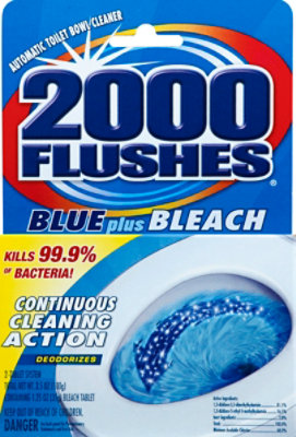 2000 Flushes Toilet Bowl Cleaner Automatic Blue Plus Bleach 2 Count - 3.5 Oz - Image 1