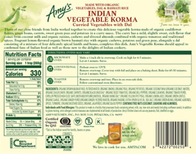 Amy's Indian Vegetable Korma - 9.5 Oz - Image 6