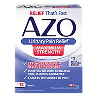 AZO Urinary Pain Relief Maximum Strength Tablets - 12 Count - Image 1