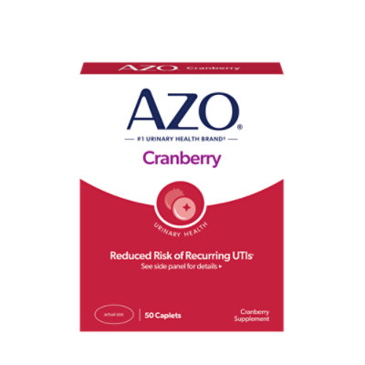 AZO Cranberry Supplement Urinary Tract Health Caplets - 50 Count - Image 1