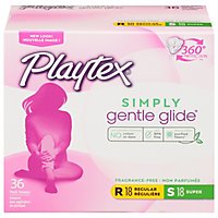 Playtex Simply Gentle Glide Tampons Unscented Regular & Super Absorbency Multipack - 36 Count - Image 3
