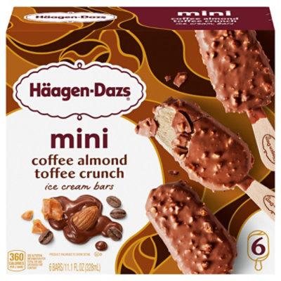 Haagen-Dazs Ice Cream Bars Coffee Almond Crunch Snack Size - 6-1.85 Oz - Image 3