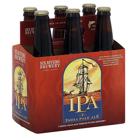 Six Rivers Brewery IPA - India Pale Ale Bottle - 6-12 Fl. Oz.
