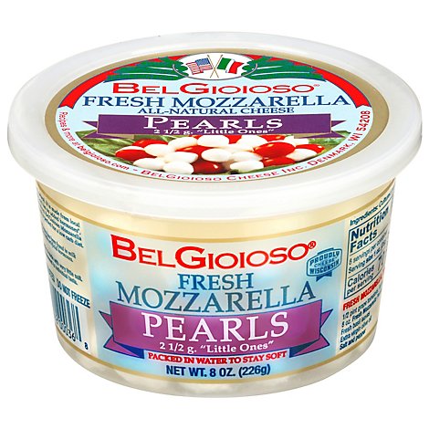 BelGioioso Fresh Mozzarella Cheese Pearls Cup - 8 Oz