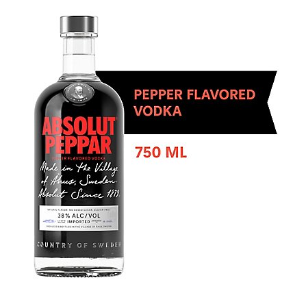 Absolut Peppar Flavored Vodka - 750 Ml - Image 1