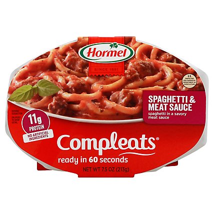Hormel Compleats Microwave Meals Comfort Classics Spaghetti & Meat Sauce - 7.5 Oz - Image 3