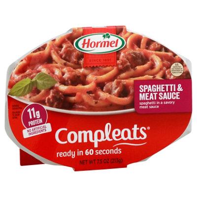 Hormel Compleats Microwave Meals Comfort Classics Spaghetti & Meat Sauce - 7.5 Oz