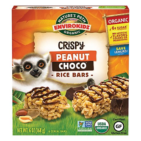 Natures Path Organic Envirokidz Cereal Bars Crispy Rice Peanut Choco - 6 Oz