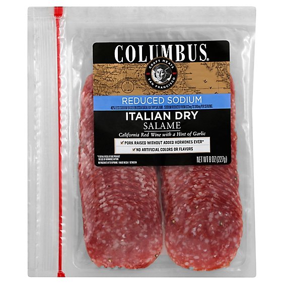 Columbus Salame Italian Dry Reduced Sodium - 8 Oz