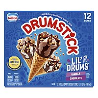 Drumstick Frozen Dairy Dessert Cones Lil Drums Vanilla & Chocolate 12 Cones - 27 Fl. Oz. - Image 2