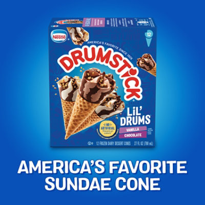 Drumstick Lil Drums Vanilla And Chocolate With Chocolatey Swirls Cones - 12 Count - Image 5