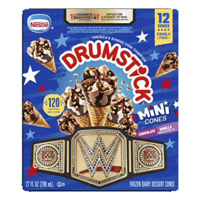 Drumstick Lil Drums Vanilla And Chocolate With Chocolatey Swirls Cones - 12 Count - Image 2