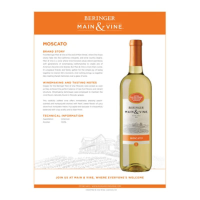 Beringer California Collection Wine Moscato California - 750 Ml - Image 2