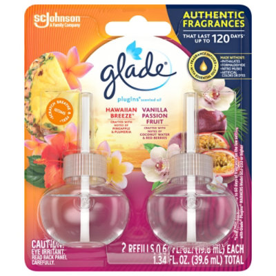 Glade PlugIns Scented Oil Refill Hawaiian Breeze & Vanilla Passion Fruit 1.34 fl oz Pack of 2 - Image 2