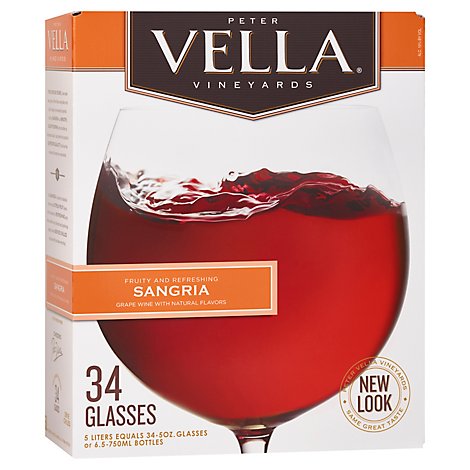 Peter Vella Sangria Red Box Wine - 5 Liter