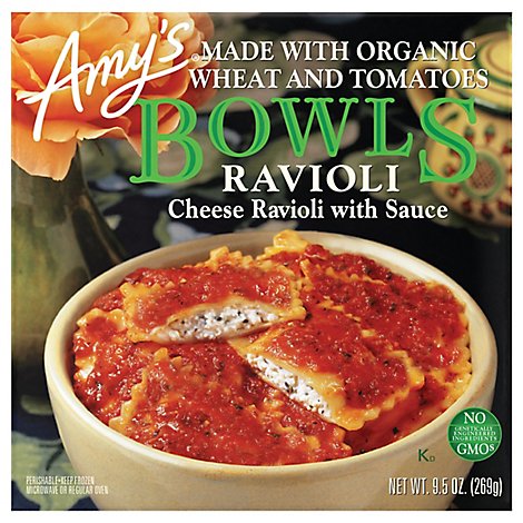 Amys Bowls Ravioli Cheese with Sauce - 9.5 Oz
