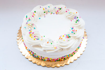 Bakery Cake White Decorated 1 Layer - Each