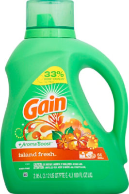 Gain Liquid Detergent Plus Aroma Boost Island Fresh 64 Loads - 100 Fl. Oz. - Image 2
