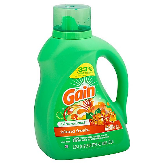 Gain Liquid Detergent Plus Aroma Boost Island Fresh 64 Loads - 100 Fl. Oz.