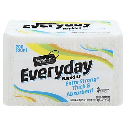 Signature SELECT Napkins 1 Ply Everyday Extra Strong Thick & Absorbent Wrap - 200 Count - Image 3