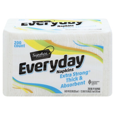 Signature SELECT Napkins 1 Ply Everyday Extra Strong Thick & Absorbent Wrap - 200 Count - Image 4
